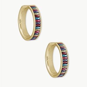 Kendra Scott Jack gold hoop earrings in multi crystal